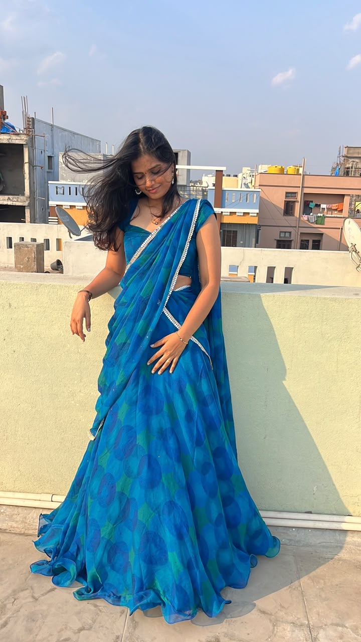 blue halfsaree