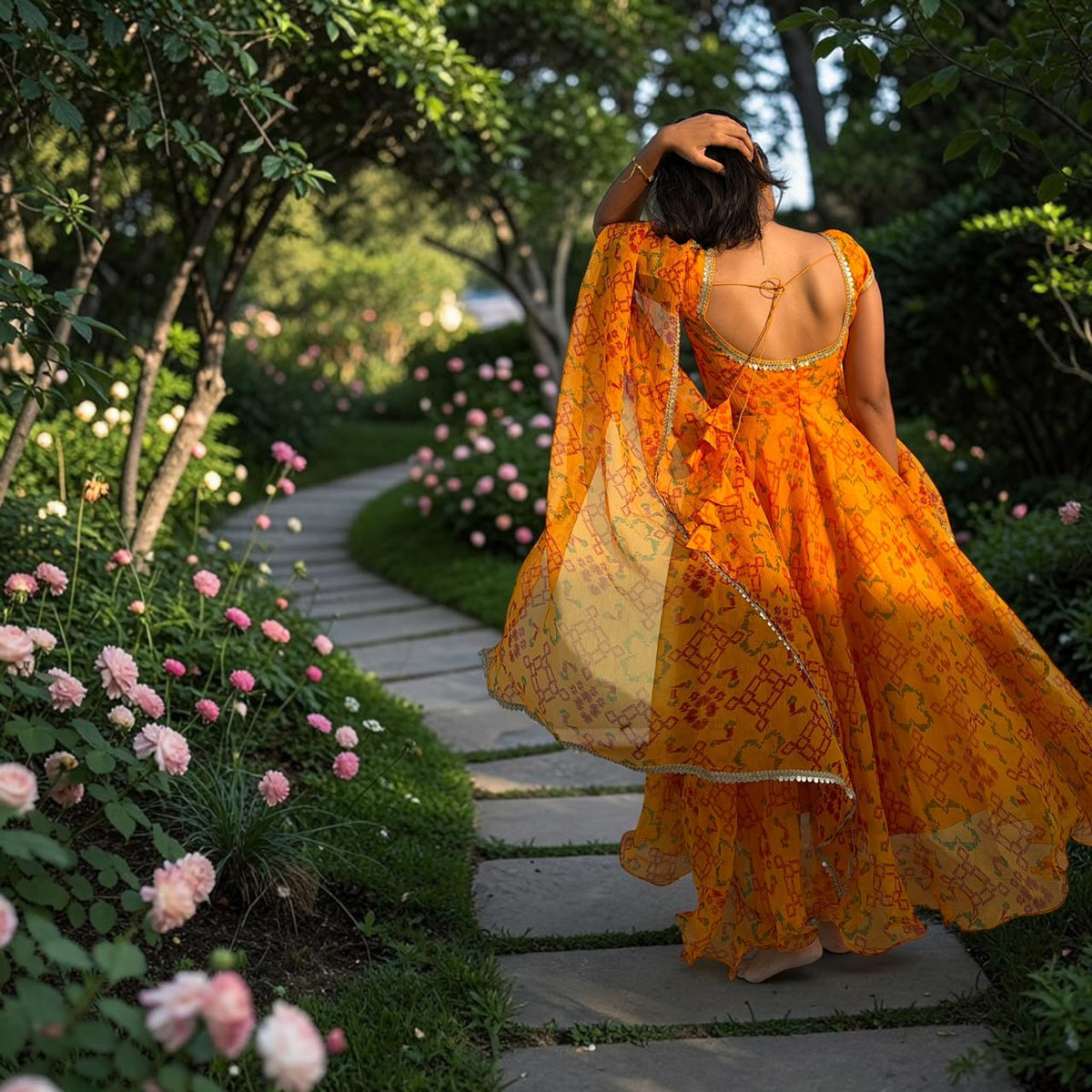 Deep Golden Yellow Anarkali