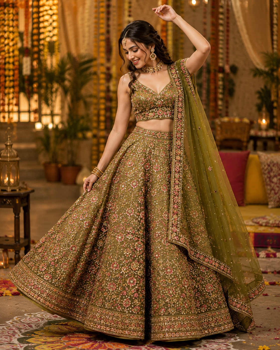 Mehendi Lehengas