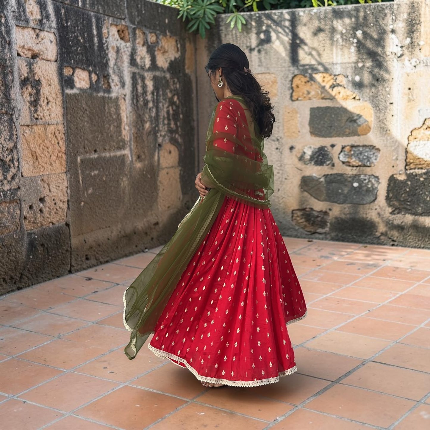 Red Anarkali