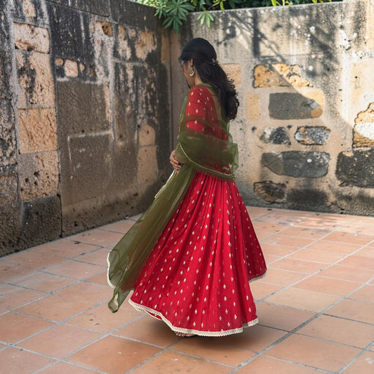 Red Anarkali