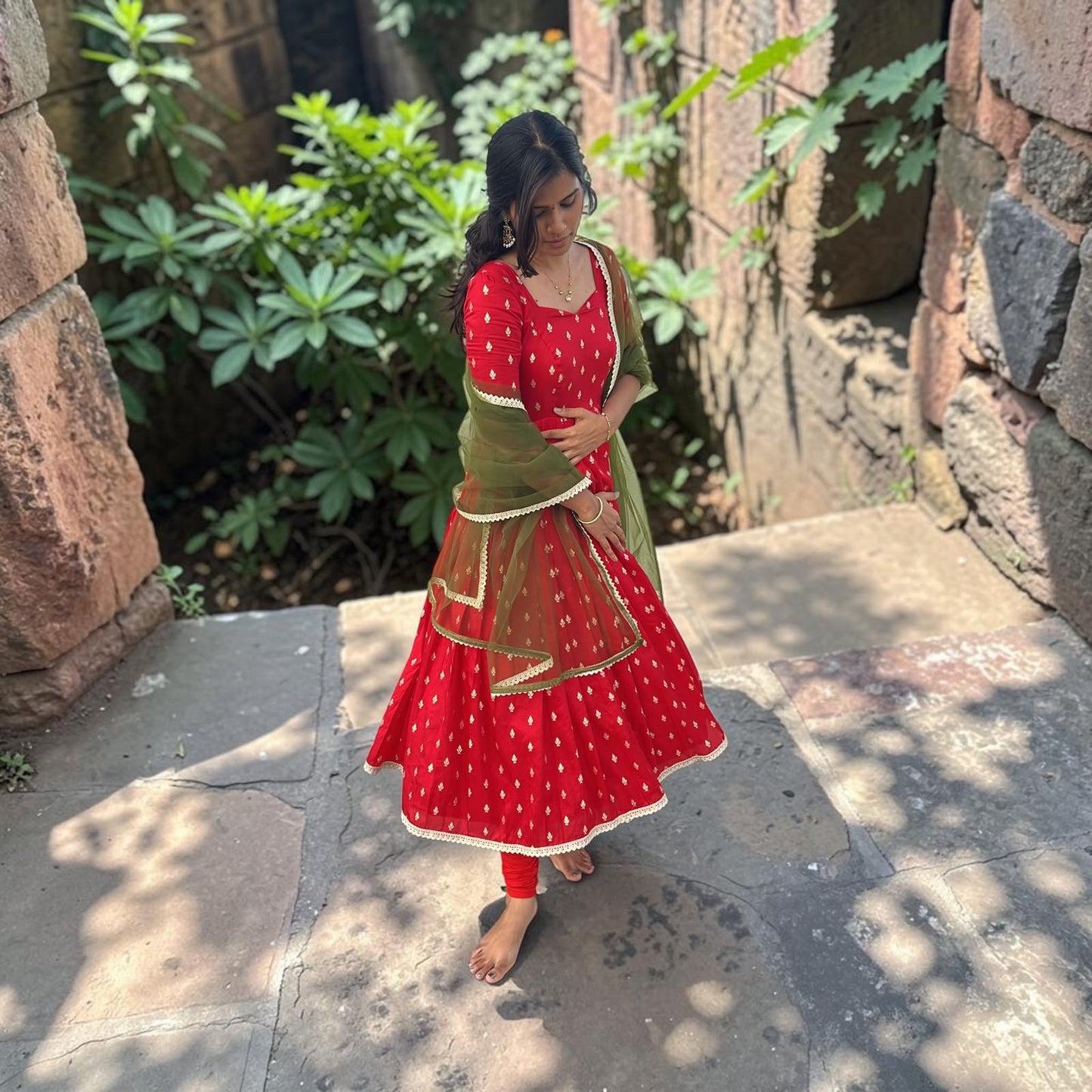 Red Anarkali