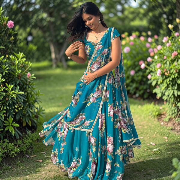 PEACOCK BLUE LEHENGA