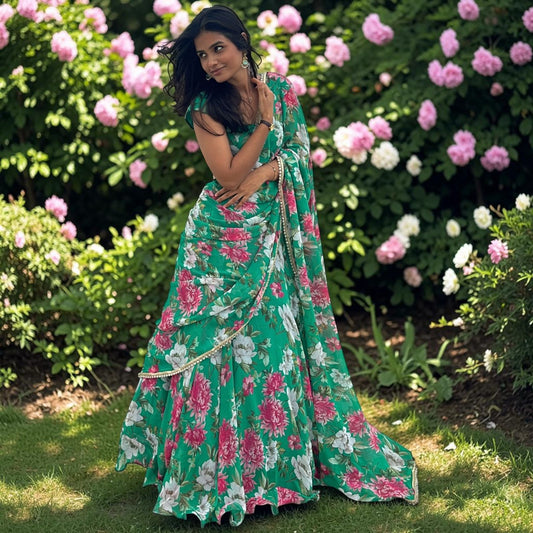 GREEN TEAL LEHENGA