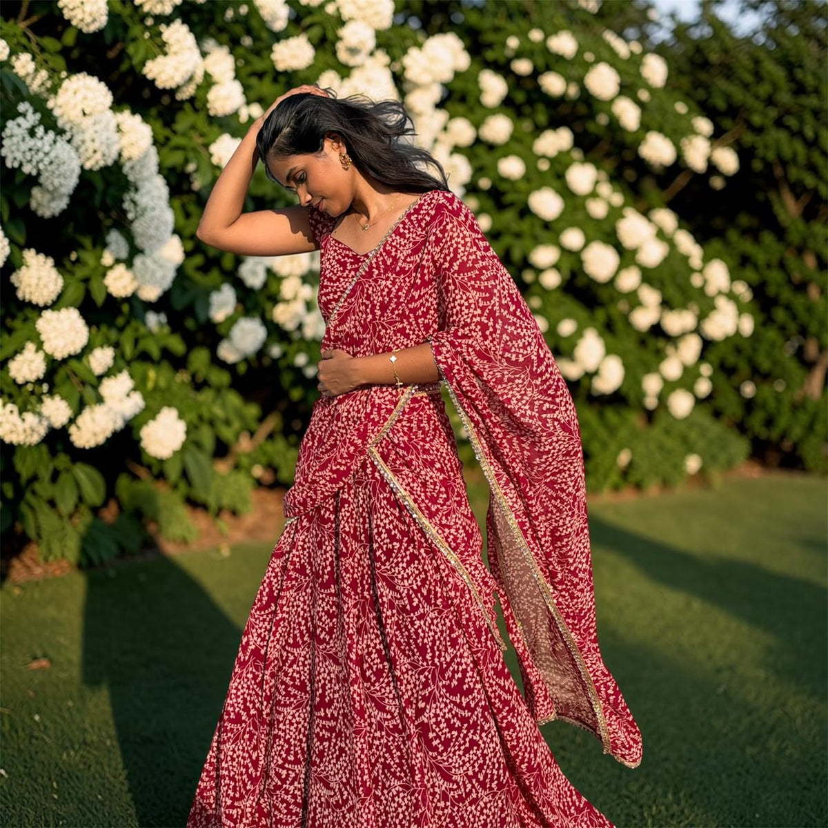 WINE RED LEHENGA
