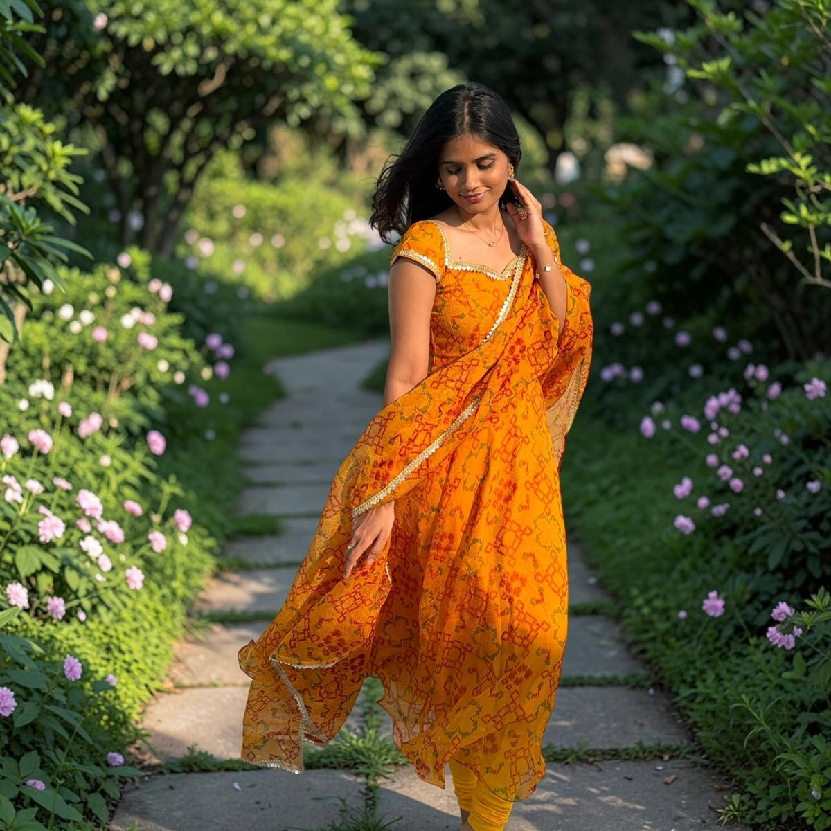 Deep Golden Yellow Anarkali