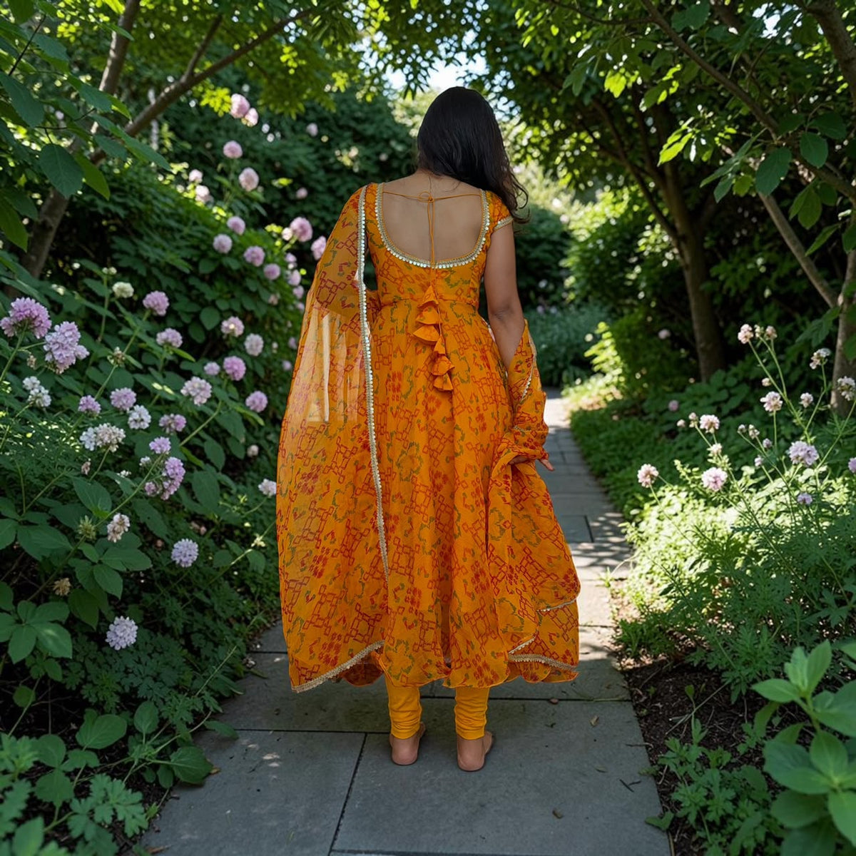 Deep Golden Yellow Anarkali