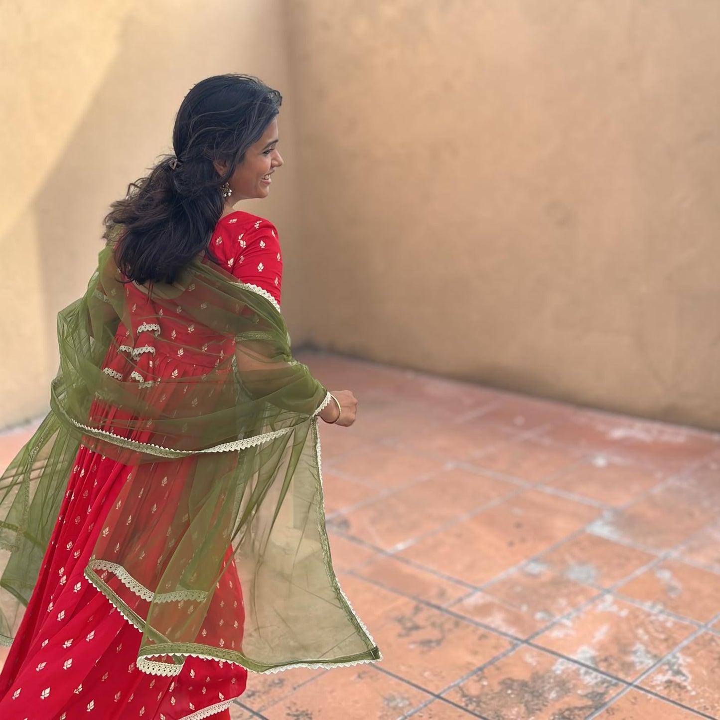 Red Anarkali
