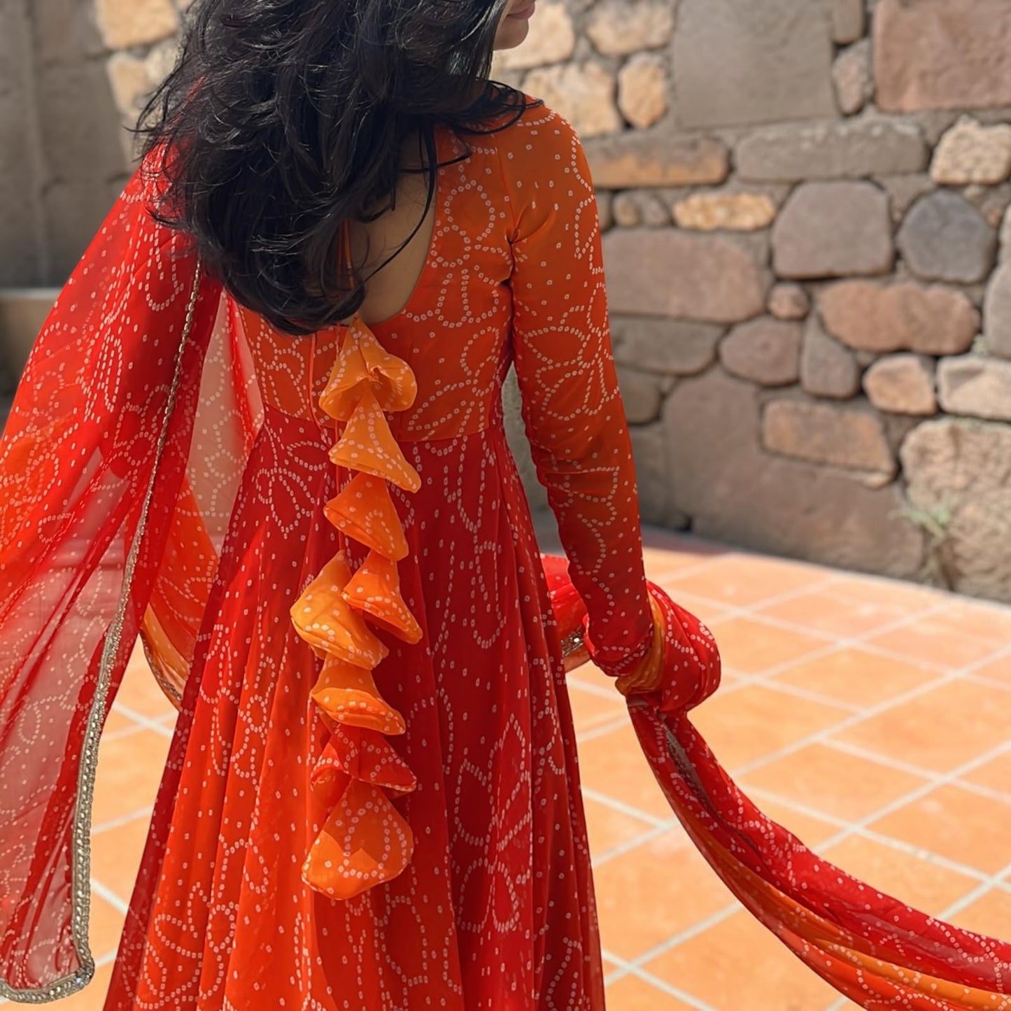 Georgette Bandhani Anarkali