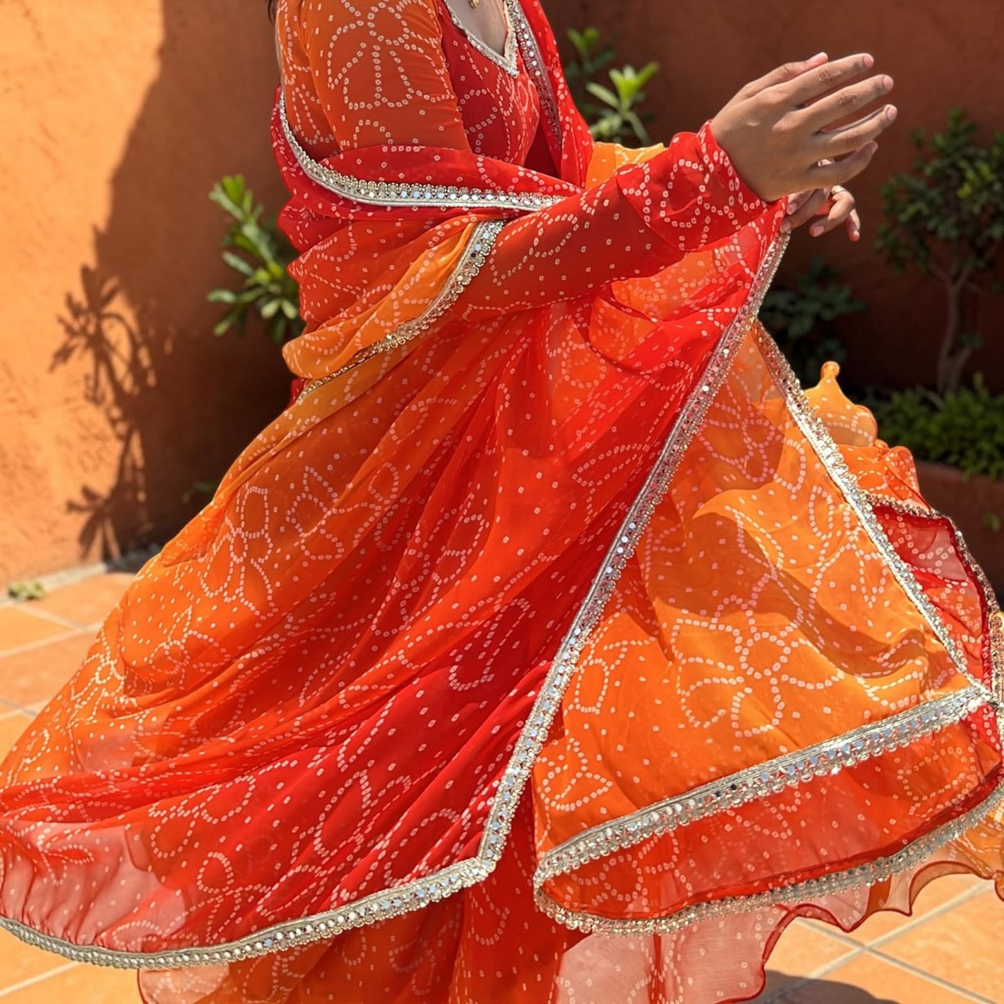 Georgette Bandhani Anarkali