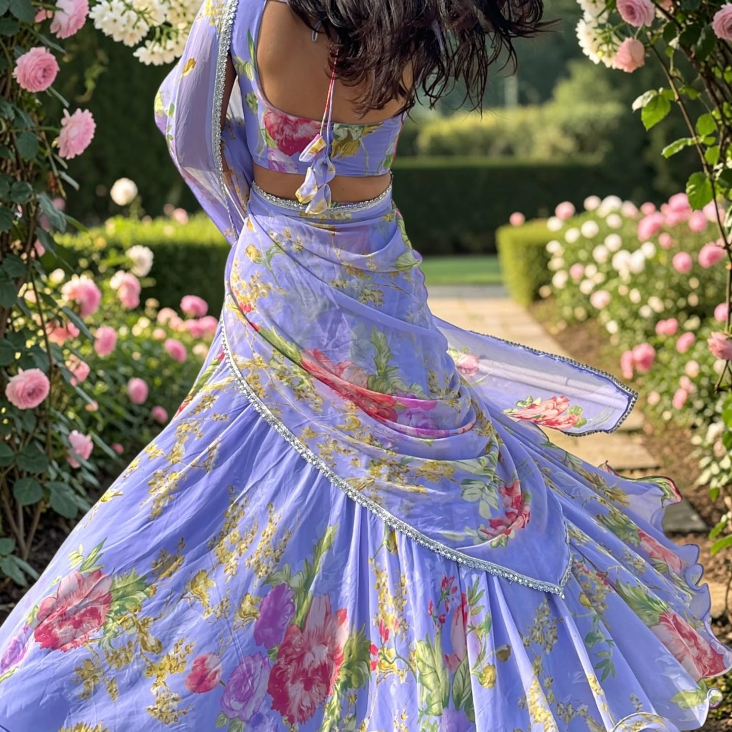 FLORAL LAVENDER LEHENGA