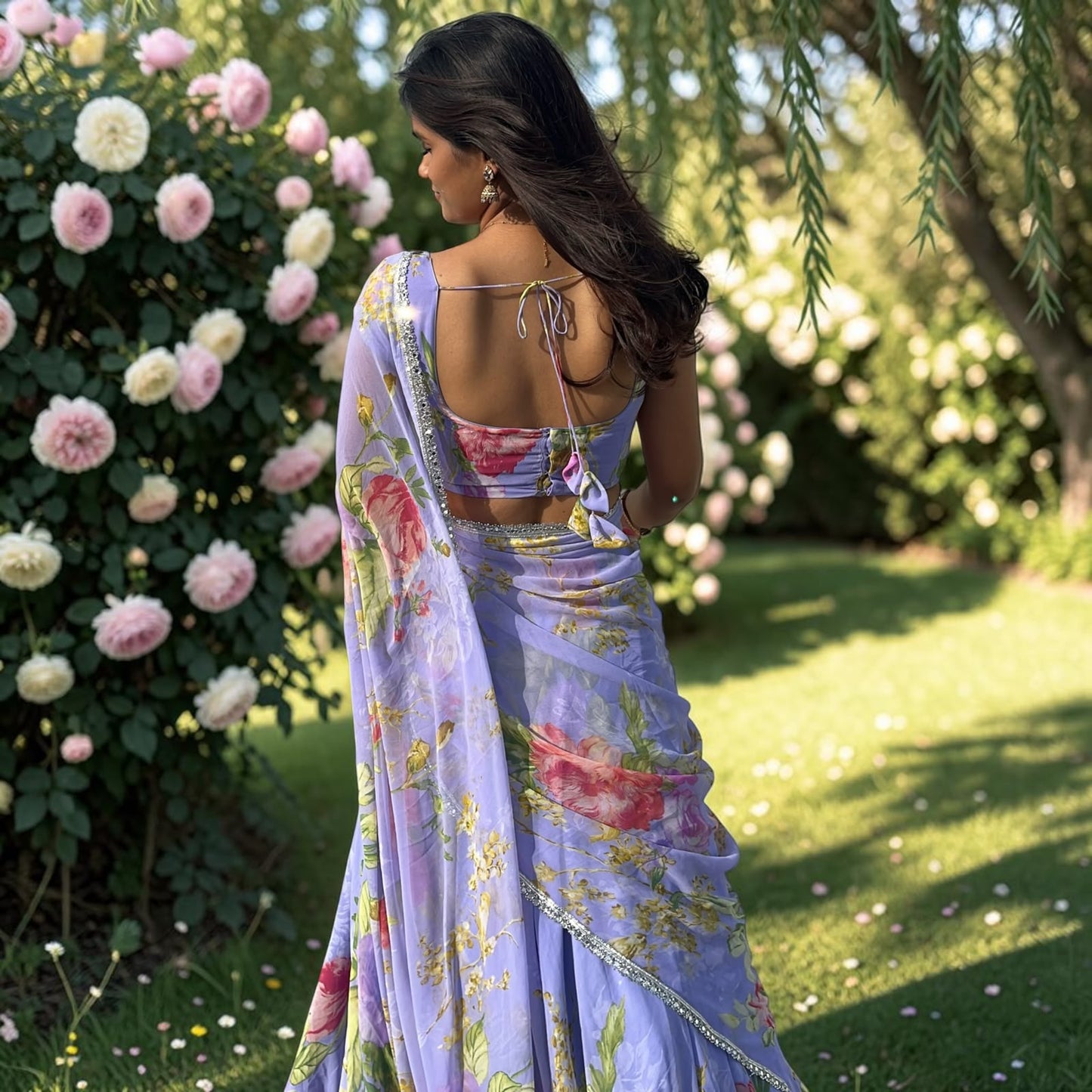 FLORAL LAVENDER LEHENGA