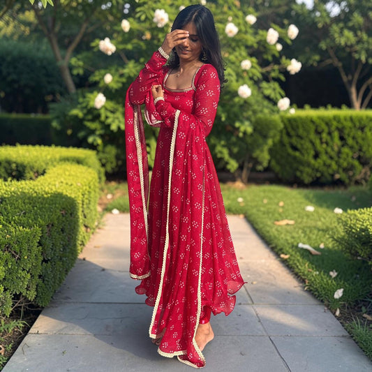 CHIFFON BANDHANI ANARKALI