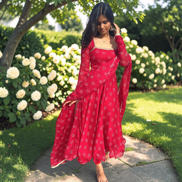 CHIFFON BANDHANI ANARKALI