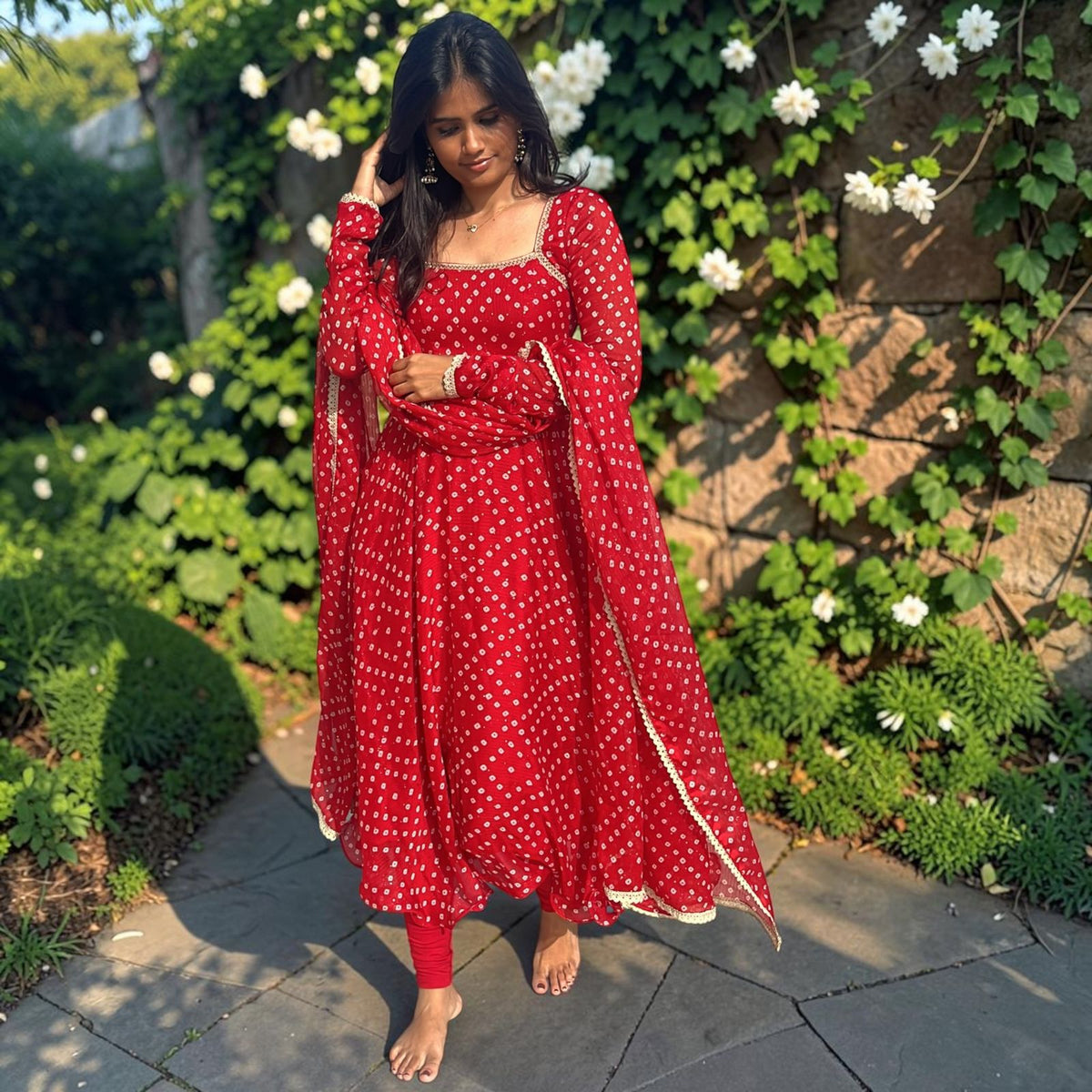 CHIFFON BANDHANI ANARKALI