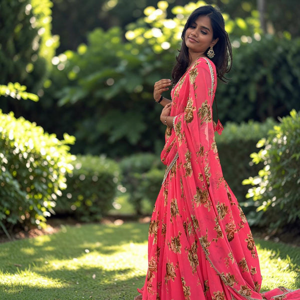 PINK FLORAL LEHEGNA