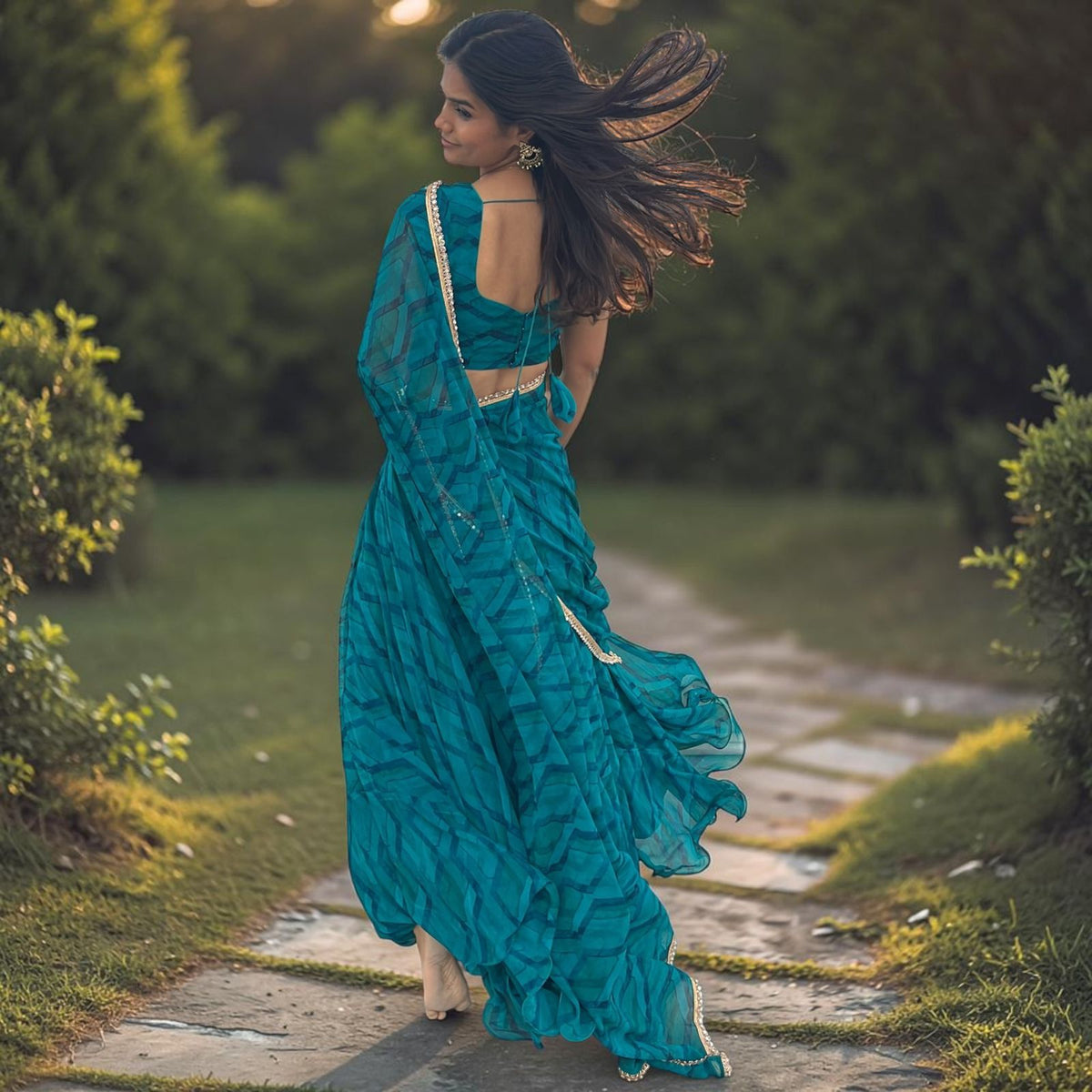 DEEP TEAL LEHENGA
