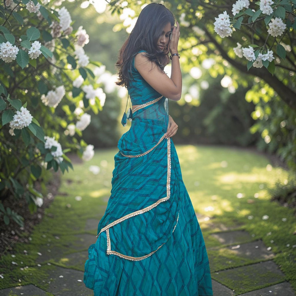 DEEP TEAL LEHENGA