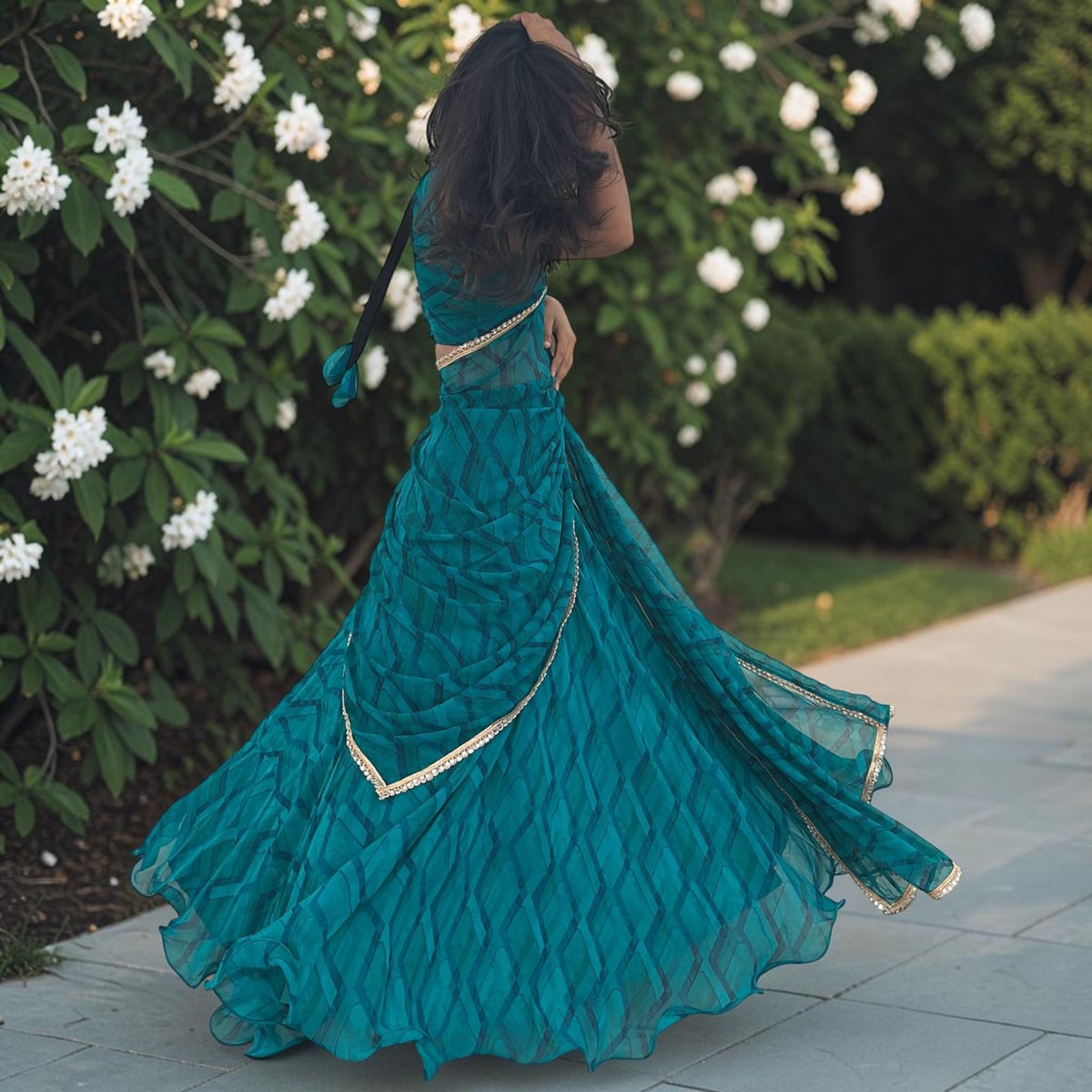 DEEP TEAL LEHENGA