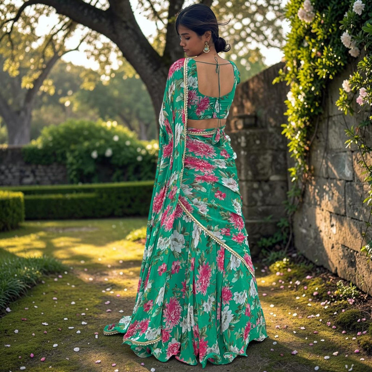 GREEN TEAL LEHENGA