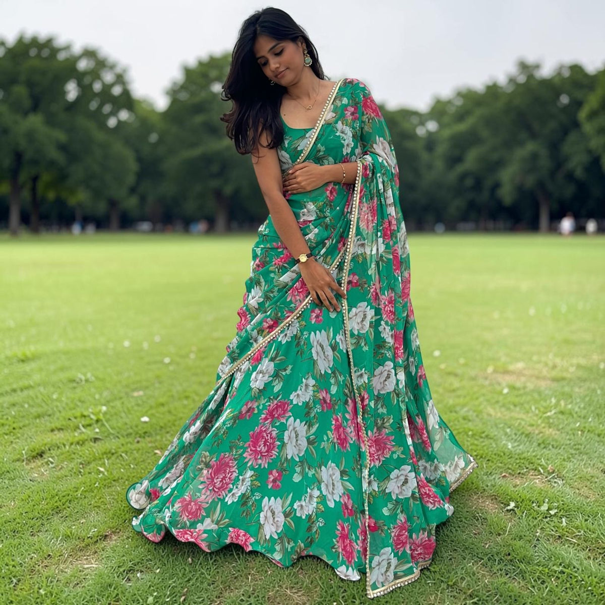 GREEN TEAL LEHENGA