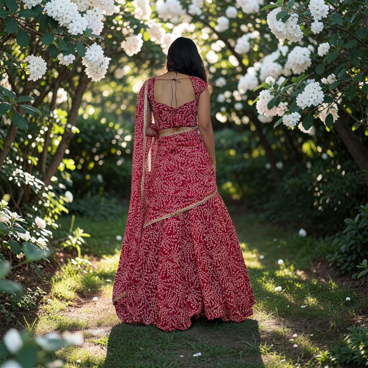WINE RED LEHENGA
