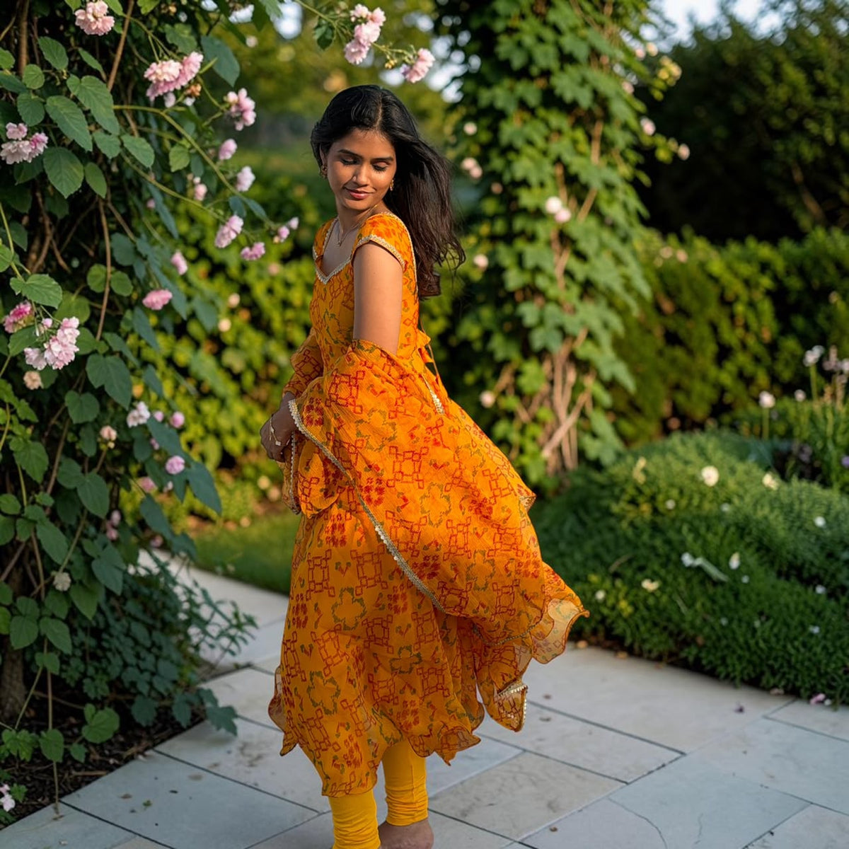 Deep Golden Yellow Anarkali